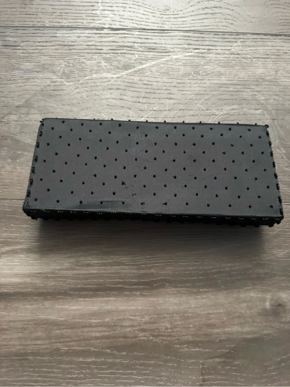 Black Beaded Floral Evening Clutch